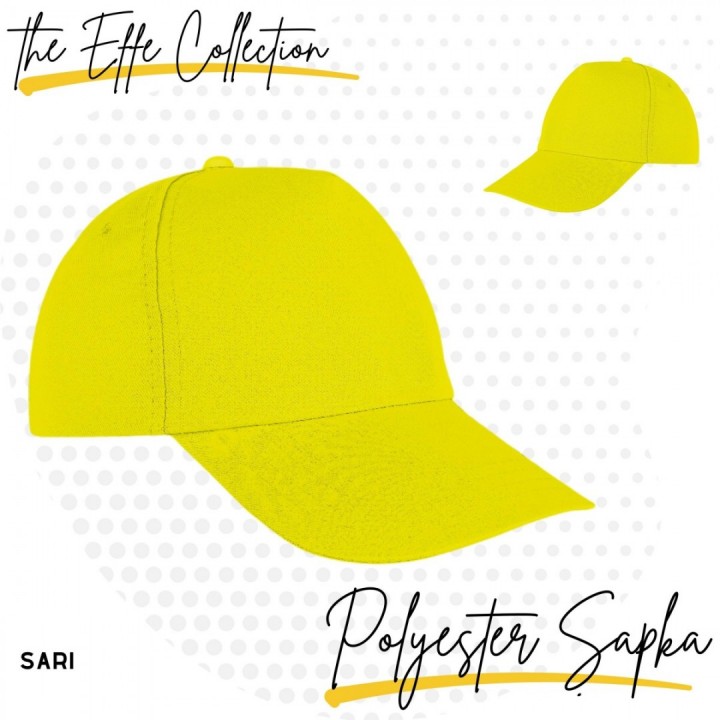 Baskılı Polyester Şapka Sarı