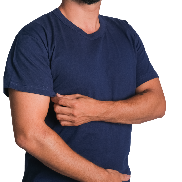 Baskılı Sıfır Yaka Company Tişört Lacivert