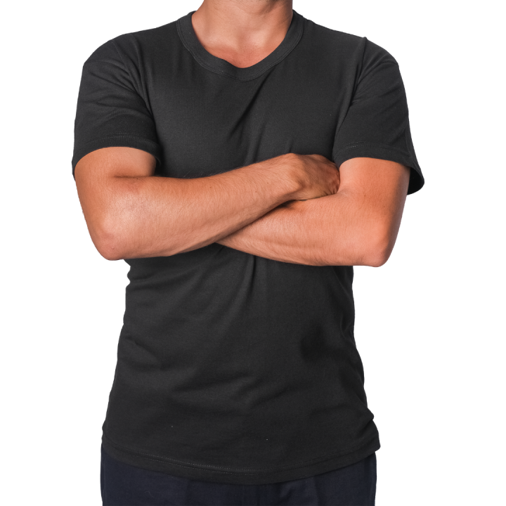 Baskılı Sıfır Yaka Company Tişört Siyah