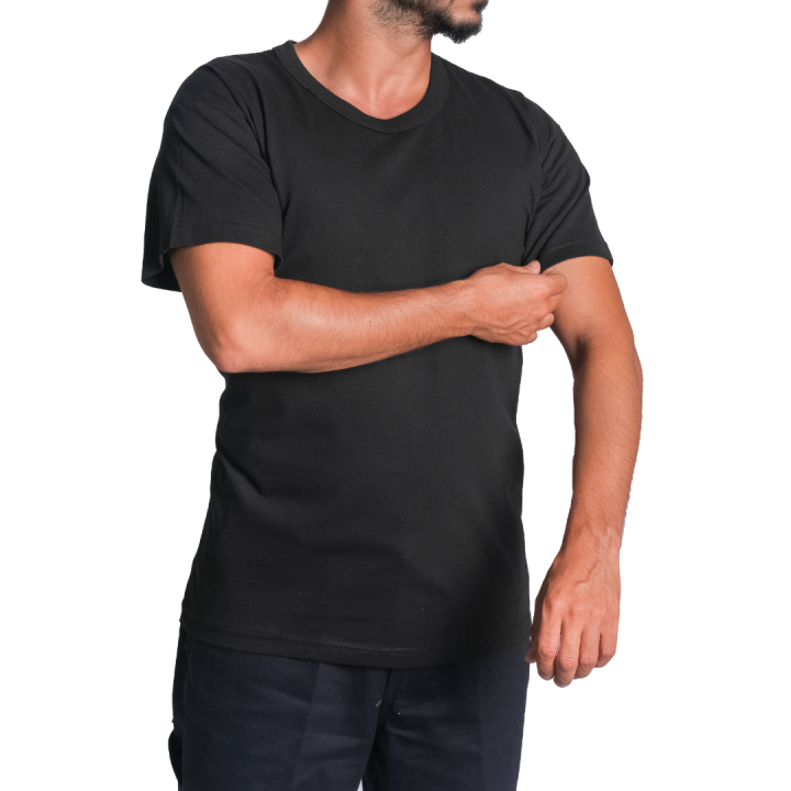 Baskılı Sıfır Yaka Company Tişört Siyah