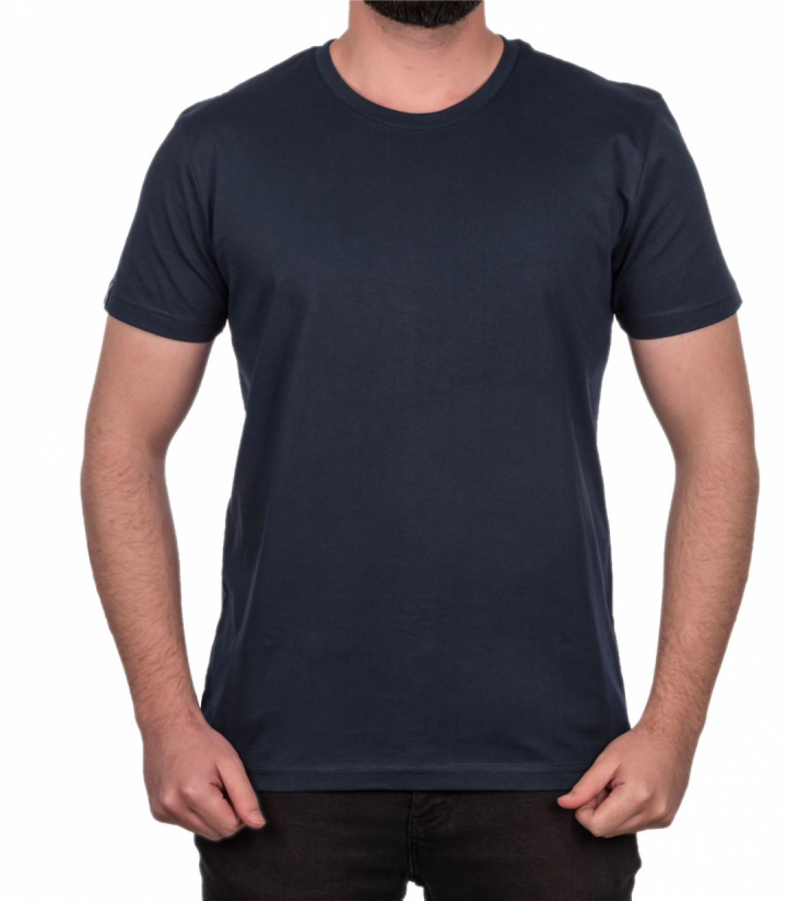 Baskılı Sıfır Yaka Premium Tişört Lacivert