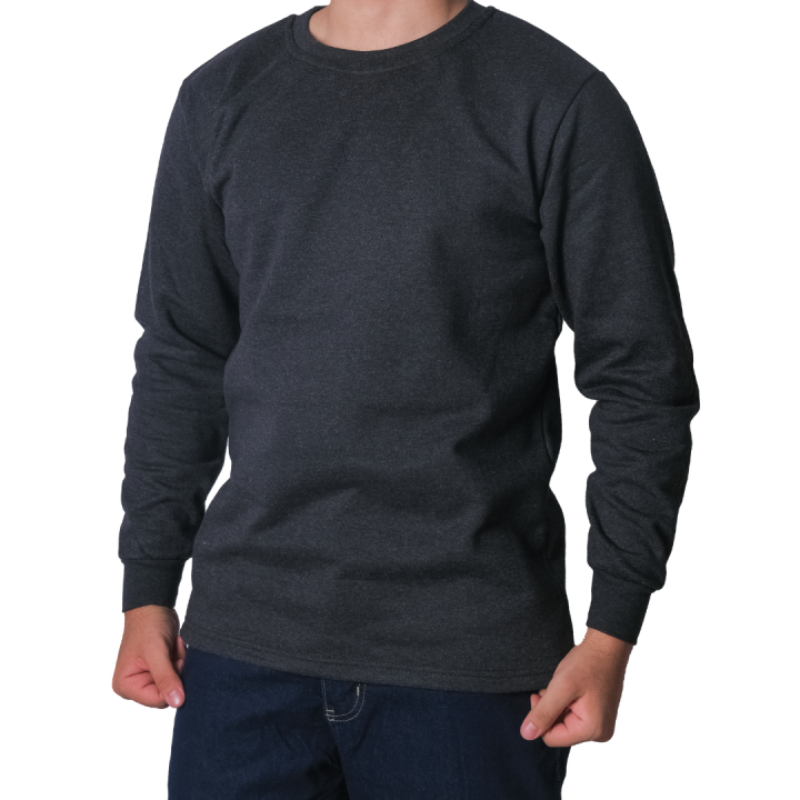 Baskılı Sıfır Yaka Sweat Füme