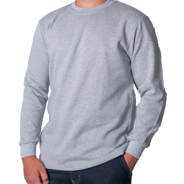 Baskılı Sıfır Yaka Sweat Gri