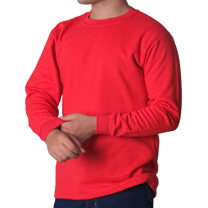 Baskılı Sıfır Yaka Sweat Kırmızı