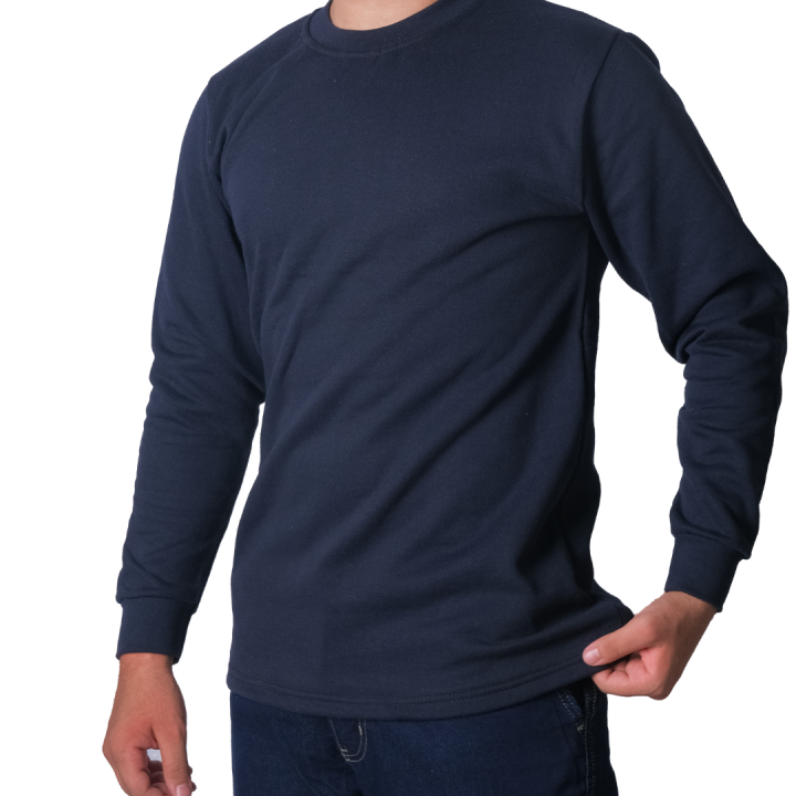 Baskılı Sıfır Yaka Sweat Lacivert