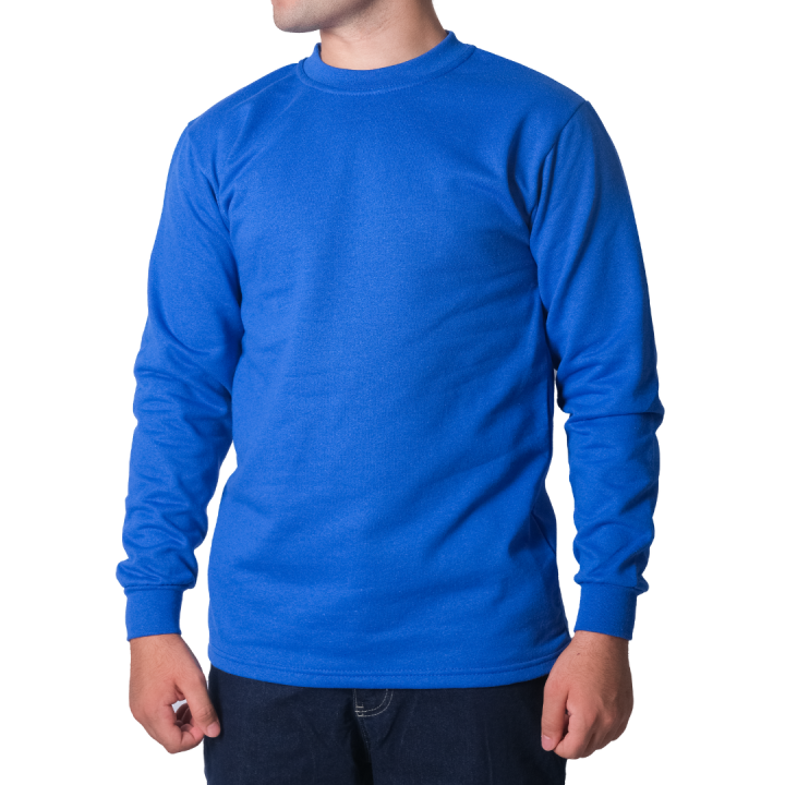 Baskılı Sıfır Yaka Sweat Saks Mavi Baskılı Sıfır Yaka Sweat Saks Mavi