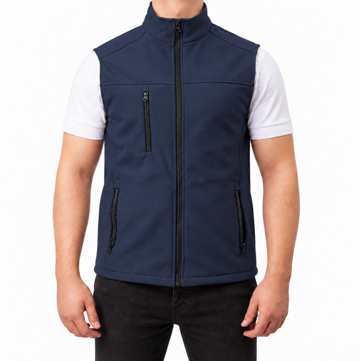 Baskılı Softshell Yelek / Lacivert - İş Kıyafeti