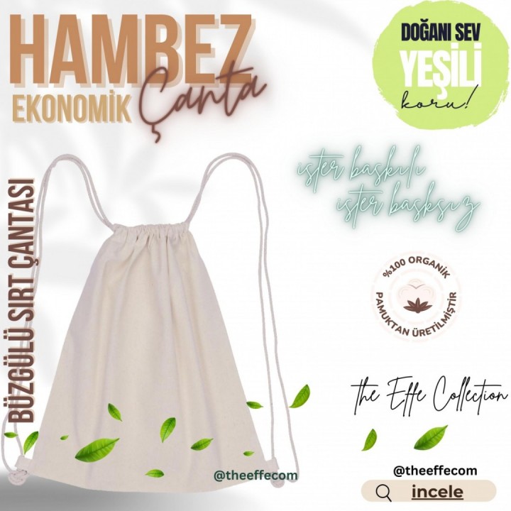 Büzgülü Hambez Çanta  Ekonomik  35x40 Cm Baskısız ( 25 Adet)