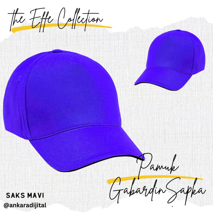 GABARDİN PAMUKLU ŞAPKA SAKS MAVİ