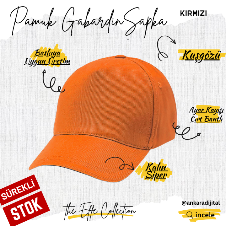 GABARDİN PAMUKLU ŞAPKA TURUNCU