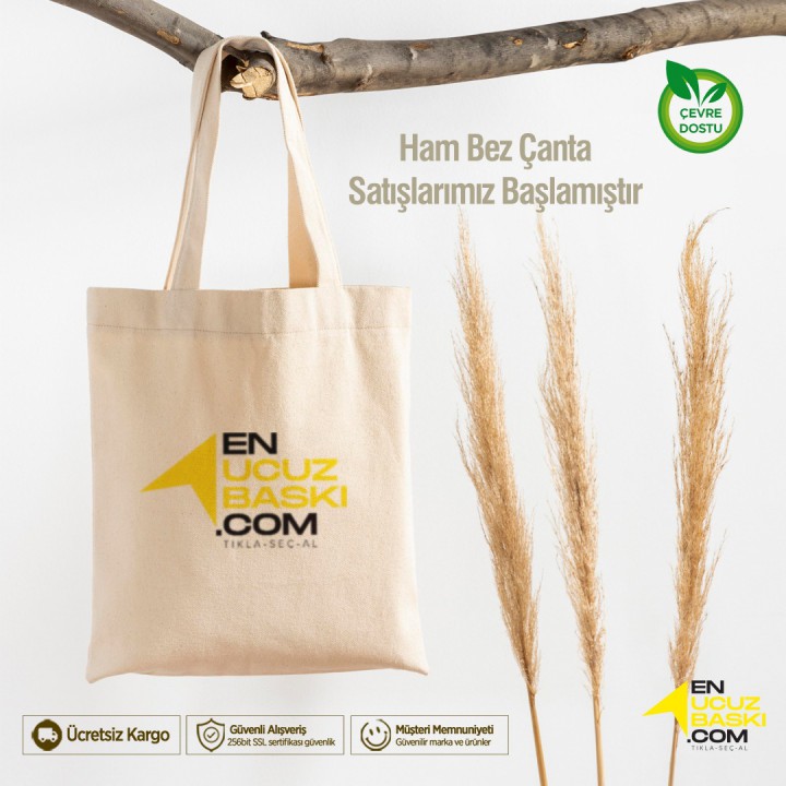 Çift Taraf Baskılı Omuz Çantası  35x40 Cm ( 10 Adet) / Siyah Gabardin