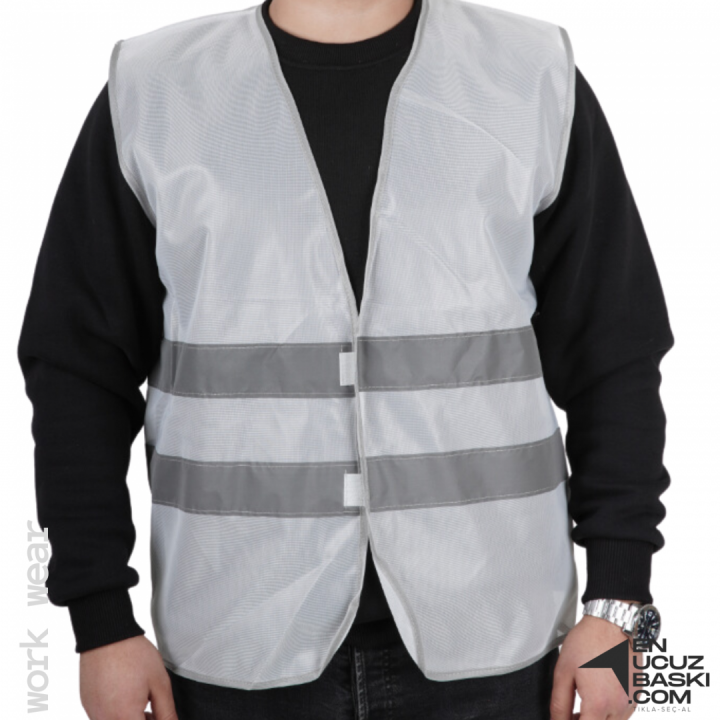 İkaz Yeleği İşçi Beyaz
