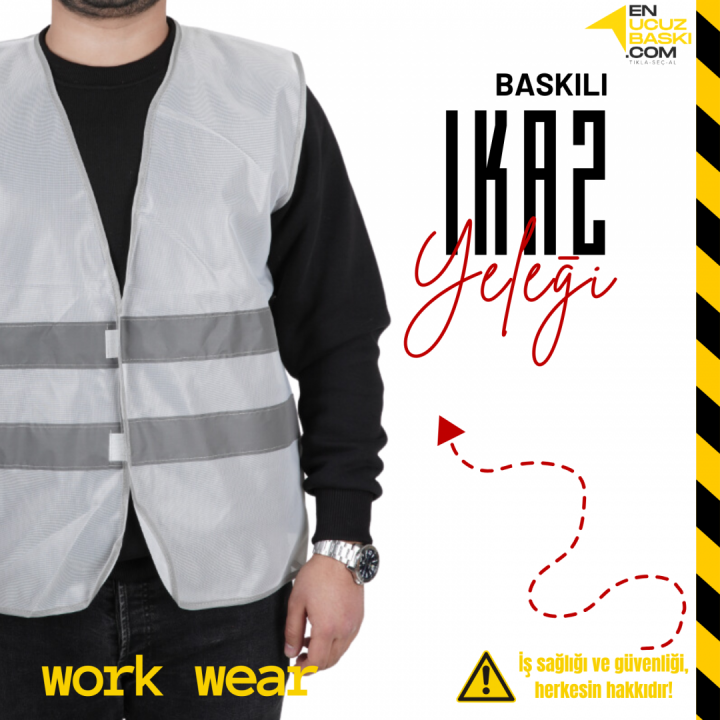 İkaz Yeleği İşçi Beyaz