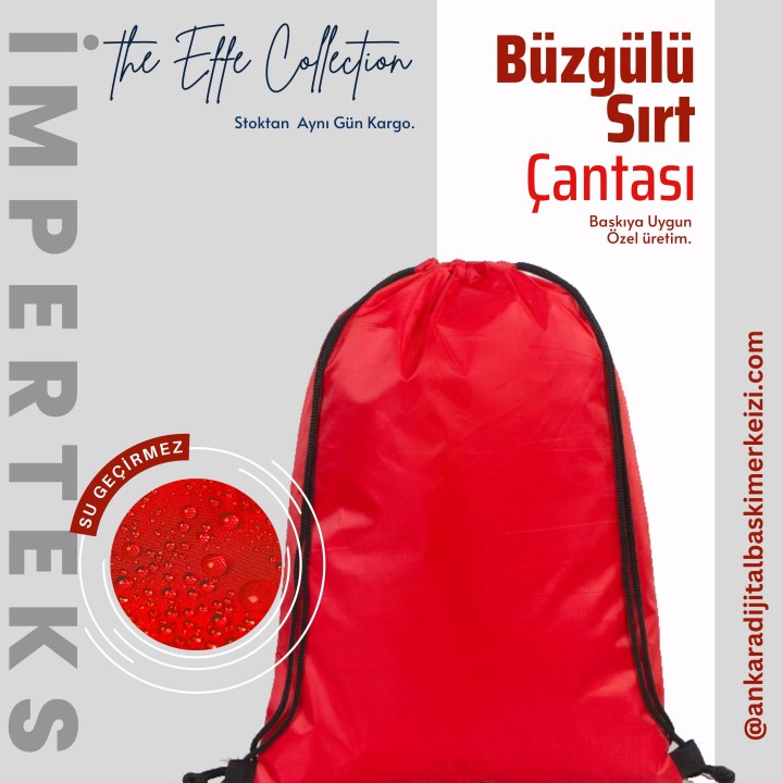 İmperteks Sırt Çantası 32x45 Cm Kırmızı (50 Adet)