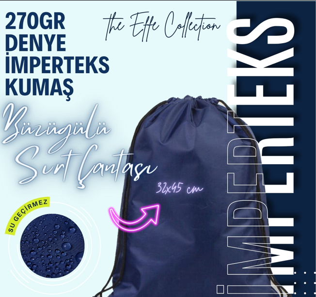 İmperteks Sırt Çantası 32x45 Cm Lacivert (50 Adet)