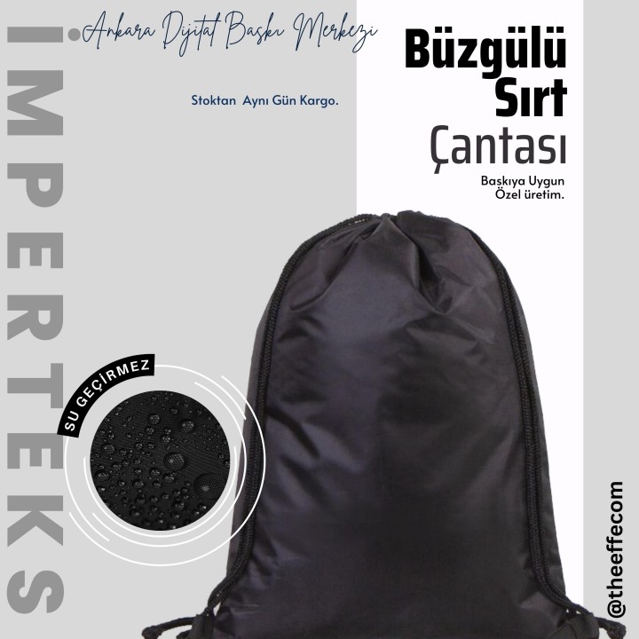 İmperteks Sırt Çantası 32x45 Cm Siyah (50 Adet)