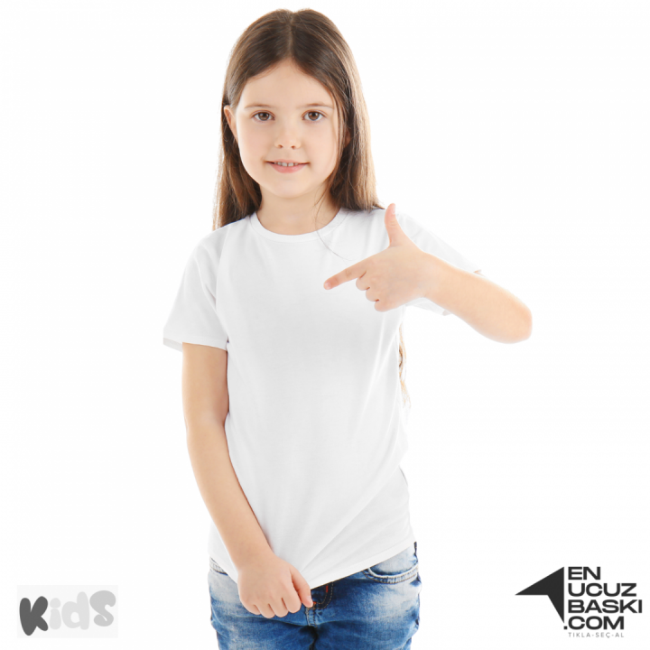 Sıfır Yaka Tişört Çocuk Beyaz Sıfır Yaka Tişört Çocuk Beyaz