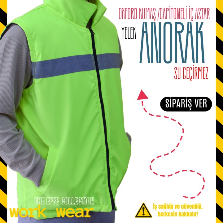 Work Wear Anorak İşçi Yeleği / Sarı