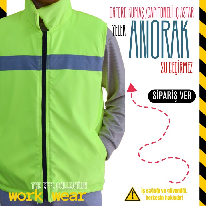 Work Wear Anorak İşçi Yeleği / Sarı